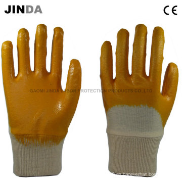 Algodón Liner nitrilo recubierto mano de obra guantes de trabajo de protección (NH501)